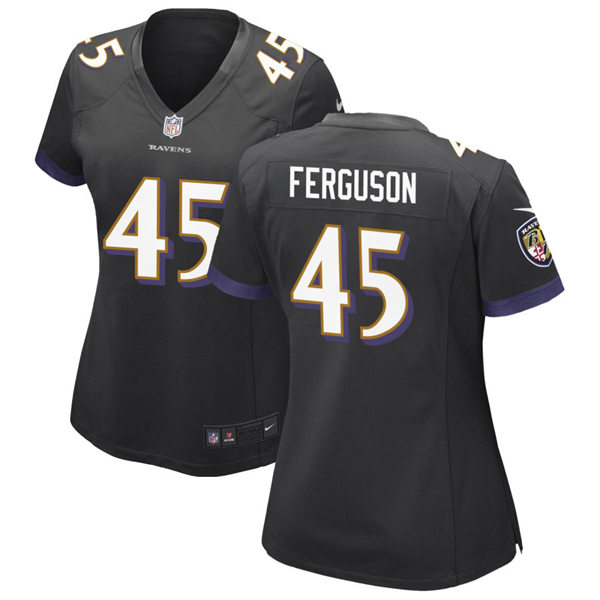 Womens Baltimore Ravens #45 Jaylon Ferguson Nike Black Vapor Limited Player Jersey