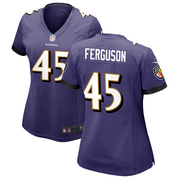 Womens Baltimore Ravens #45 Jaylon Ferguson Nike Purple Vapor Limited Player Jersey