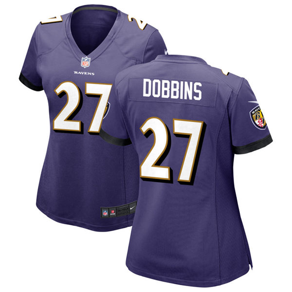 Womens Baltimore Ravens #27 J. K. Dobbins Nike Purple Vapor Limited Player Jersey