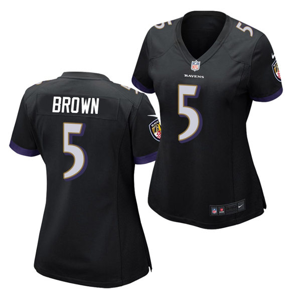 Womens Baltimore Ravens #5 Marquise Brown Nike Black Vapor Limited Player Jersey Womens Baltimore Ravens #5 Marquise Brown Nike Black Vapor Limited Player Jersey