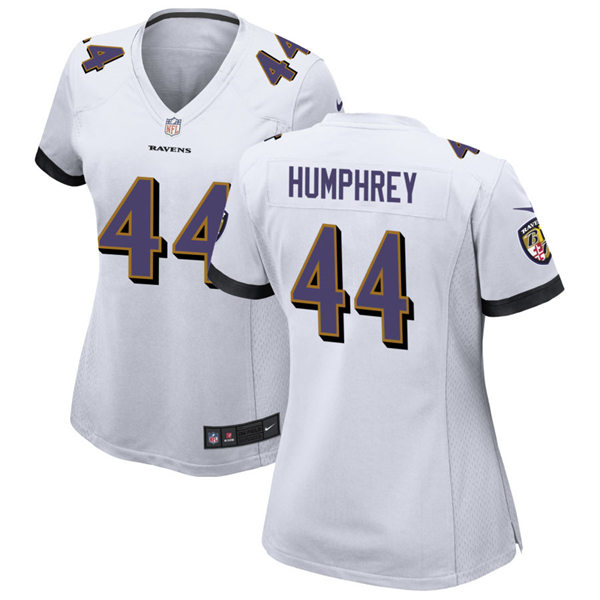 Womens Baltimore Ravens #44 Marlon Humphrey Nike White Vapor Limited Player Jersey