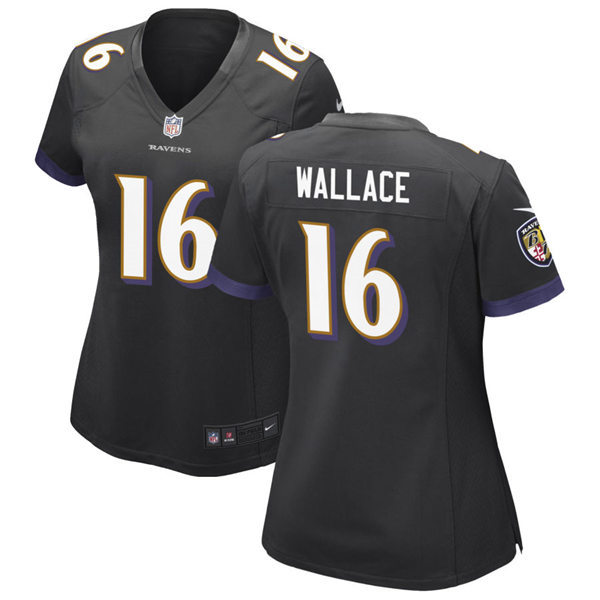 Womens Baltimore Ravens #16 Tylan Wallace Nike Black Vapor Limited Player Jersey