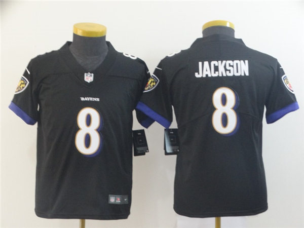 Youth Baltimore Ravens #8 Lamar Jackson Nike Black Stitched NFL Limited Jersey Youth Baltimore Ravens #8 Lamar Jackson Nike Black Stitched NFL Limited Jersey