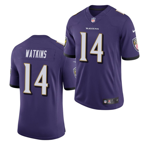 Youth Baltimore Ravens #14 Sammy Watkins Nike Purple Stitched NFL Limited Jersey