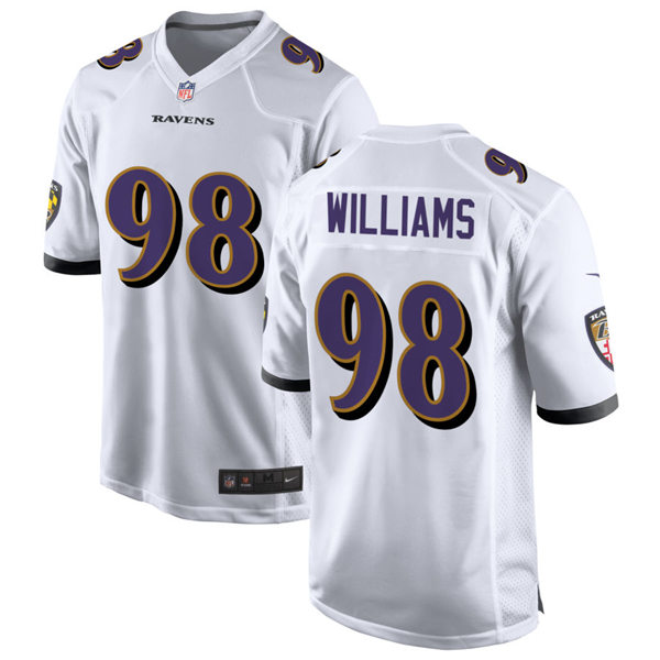 Youth Baltimore Ravens #98 Brandon Williams Nike White Stitched NFL Limited Jersey