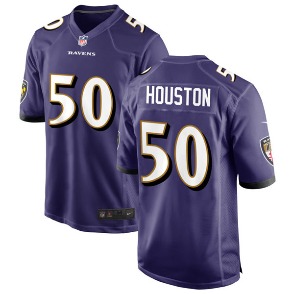 Youth Baltimore Ravens #50 Justin Houston Nike Purple Stitched NFL Limited Jersey