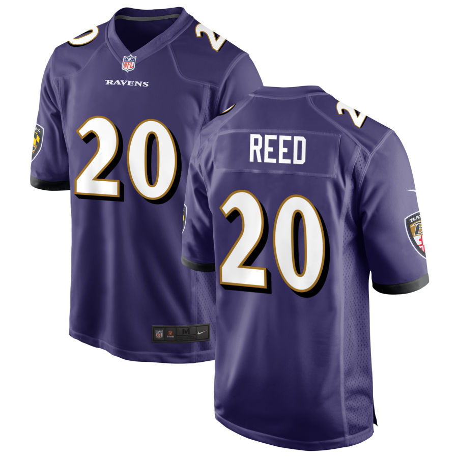 Mens Baltimore Ravens Retired Player #20 Ed Reed Nike Purple Vapor Limited Player Jersey