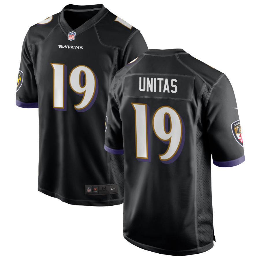 Mens Baltimore Ravens Retired Player #19 Johnny Unitas Nike Black Vapor Limited Player Jersey Mens Baltimore Ravens Retired Player #19 Johnny Unitas Nike Black Vapor Limited Player Jersey