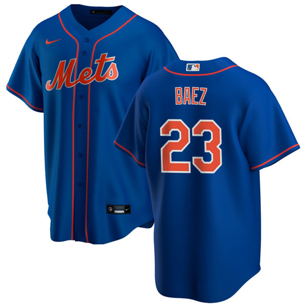 Youth New York Mets #23 Javier Baez Nike Royal Orange Alternate Jersey