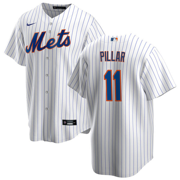 Youth New York Mets #11 Kevin Pillar Nike White Pinstripe Home Jersey