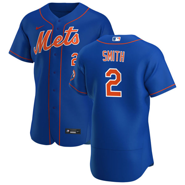 Mens New York Mets #2 Dominic Smith Nike Royal Orange FlexBase Jersey
