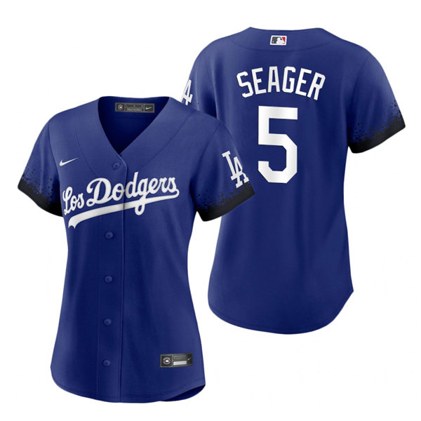 Womens Los Angeles Dodgers #5 Corey Seager Nike Royal 2021 Los Angeles City Connect Jersey