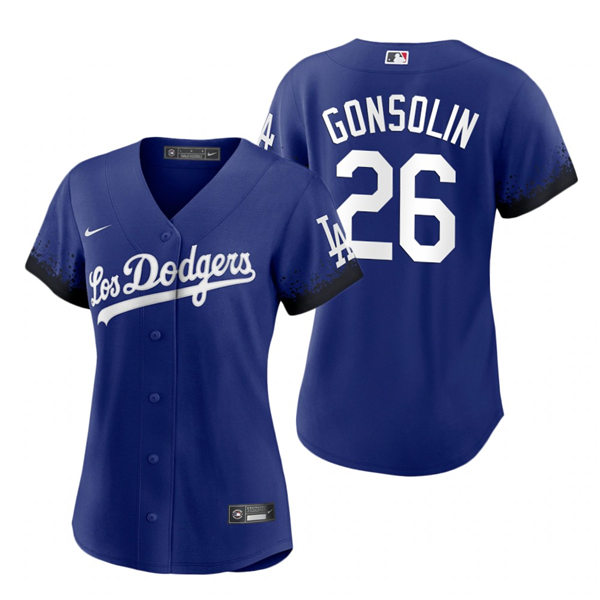 Womens Los Angeles Dodgers #26 Tony Gonsolin Nike Royal 2021 Los Angeles City Connect Jersey Womens Los Angeles Dodgers #26 Tony Gonsolin Nike Royal 2021 Los Angeles City Connect Jersey