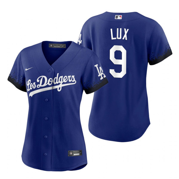 Womens Los Angeles Dodgers #9 Gavin Lux Nike Royal 2021 Los Angeles City Connect Jersey