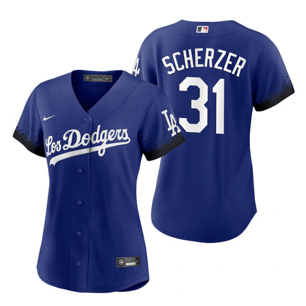 Womens Los Angeles Dodgers #31 Max Scherzer Nike Royal 2021 Los Angeles City Connect Jersey
