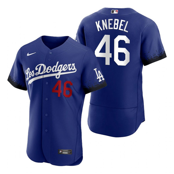 Mens Los Angeles Dodgers #46 Corey Knebel Nike Royal Stitched 2021 Los Angeles City Connect Jersey