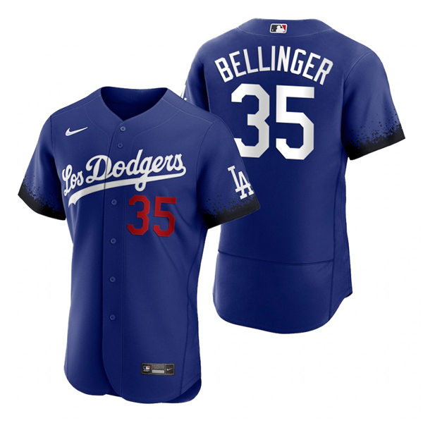 Mens Los Angeles Dodgers #35 Cody Bellinger Nike Royal Stitched 2021 Los Angeles City Connect Jersey