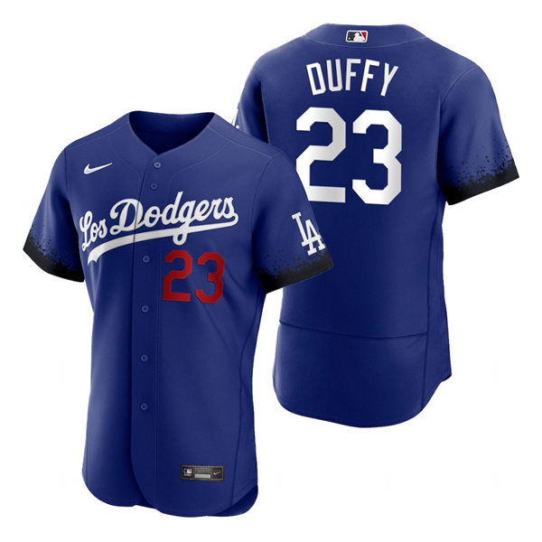 Mens Los Angeles Dodgers #23 Danny Duffy Nike Royal Stitched 2021 Los Angeles City Connect Jersey Mens Los Angeles Dodgers #23 Danny Duffy Nike Royal Stitched 2021 Los Angeles City Connect Jersey