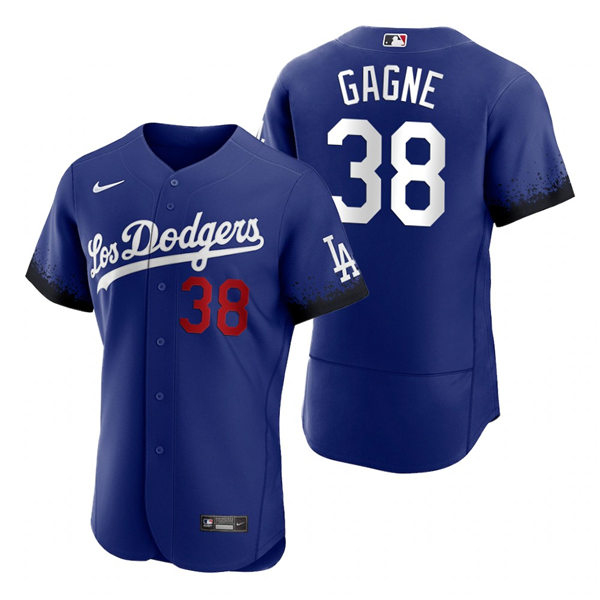 Mens Los Angeles Dodgers #38 Eric Gagne Nike Royal Stitched 2021 Los Angeles City Connect Jersey