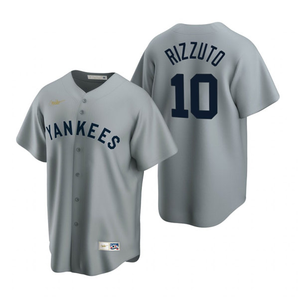 Mens New York Yankees #10 Phil Rizzuto Nike Gray Road Cooperstown Collection Jersey