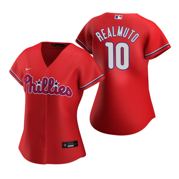 Womens Philadelphia Phillies #10 J. T. Realmuto Nike Red Alternate Jersey