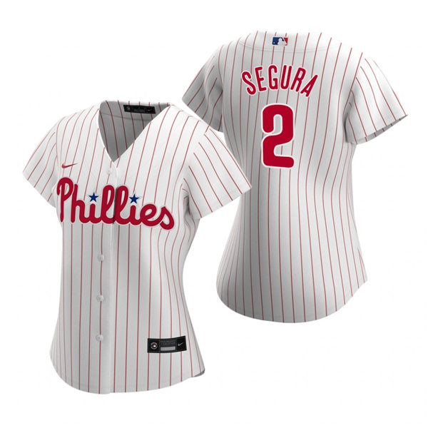 Womens Philadelphia Phillies #2 Jean Segura Nike White Pinstripe Home Jersey Womens Philadelphia Phillies #2 Jean Segura Nike White Pinstripe Home Jersey