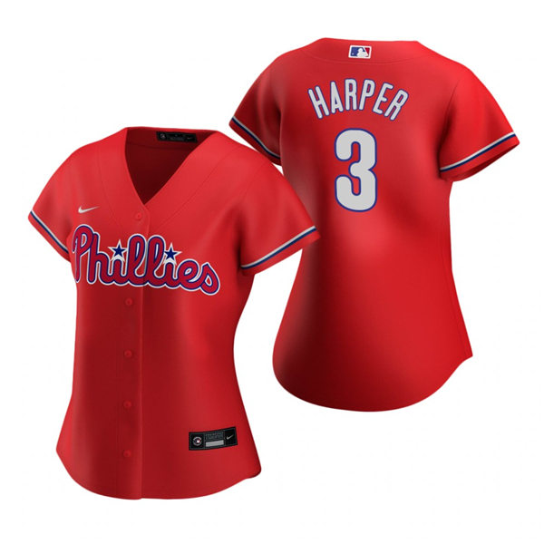 Womens Philadelphia Phillies #3 Bryce Harper Nike Red Alternate Jersey