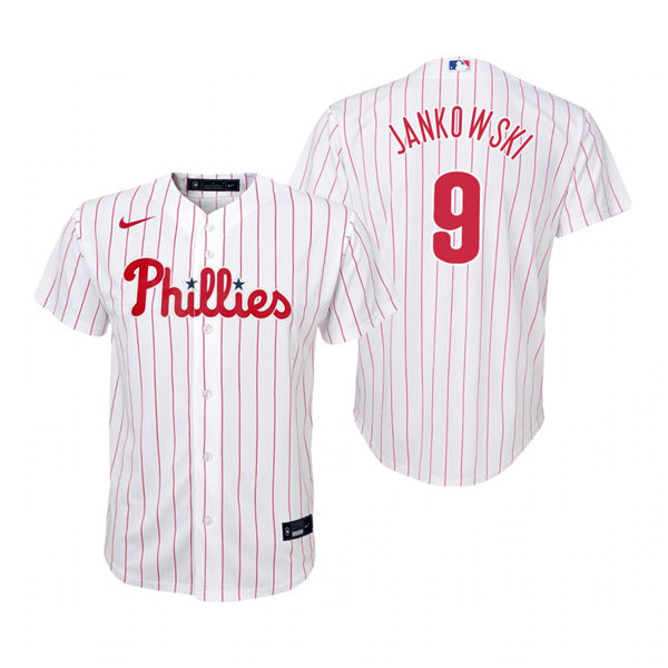 Youth Philadelphia Phillies #9 Travis Jankowski Nike White Pinstripe Home Jersey