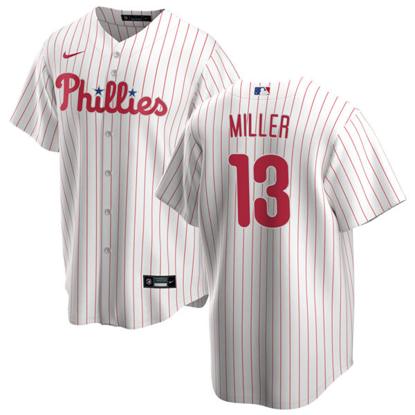 Youth Philadelphia Phillies #13 Brad Miller Nike White Pinstripe Home Jersey