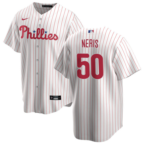 Youth Philadelphia Phillies #50 Hector Neris Nike White Pinstripe Home Jersey