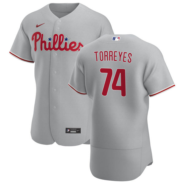 Mens Philadelphia Phillies #74 Ronald Torreyes Nike Gray Road Flexbase Jersey Mens Philadelphia Phillies #74 Ronald Torreyes Nike Gray Road Flexbase Jersey
