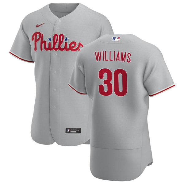 Mens Philadelphia Phillies #30 Luke Williams Nike Gray Road Flexbase Jersey