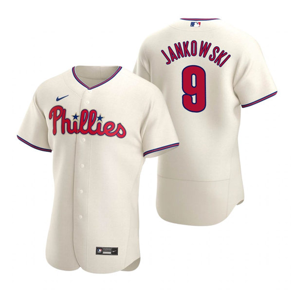 Mens Philadelphia Phillies #9 Travis Jankowski Nike Cream Alternate Flexbase Jersey