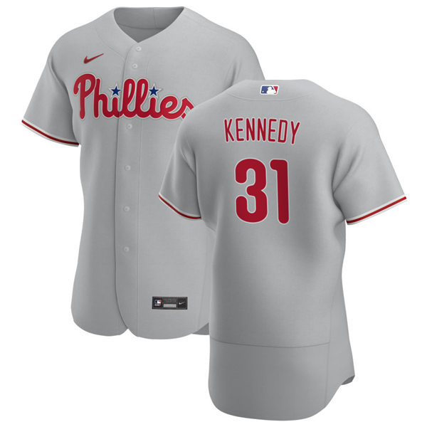 Mens Philadelphia Phillies #31 Ian Kennedy Nike Gray Road Flexbase Jersey
