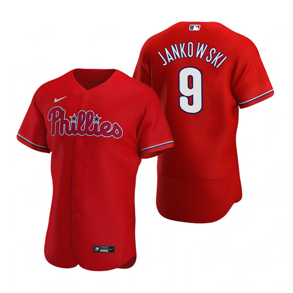 Mens Philadelphia Phillies #9 Travis Jankowski Nike Red Alternate Flex base Baseball Jersey
