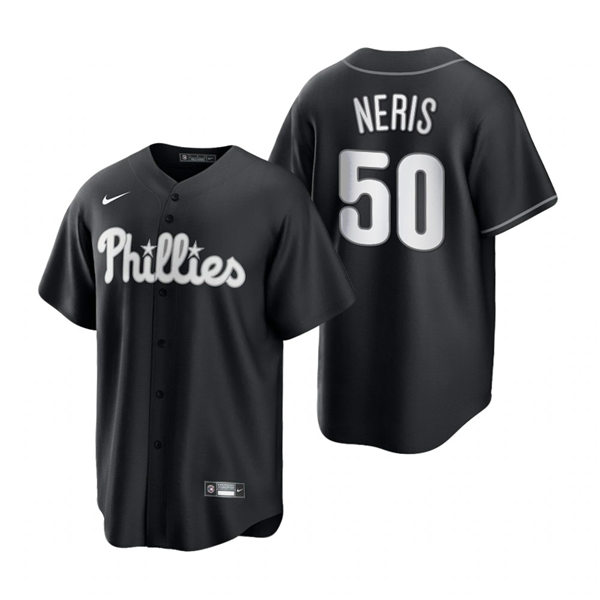 Mens Philadelphia Phillies #50 Hector Neris Nike 2021 Black Fashion Jersey