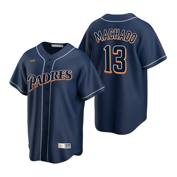 Mens San Diego Padres #13 Manny Machado Nike Navy Cooperstown Collection Jersey Mens San Diego Padres #13 Manny Machado Nike Navy Cooperstown Collection Jersey