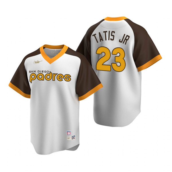 Mens San Diego Padres #23 Fernando Tatis Jr. Nike White Pullover Cooperstown Collection Jersey