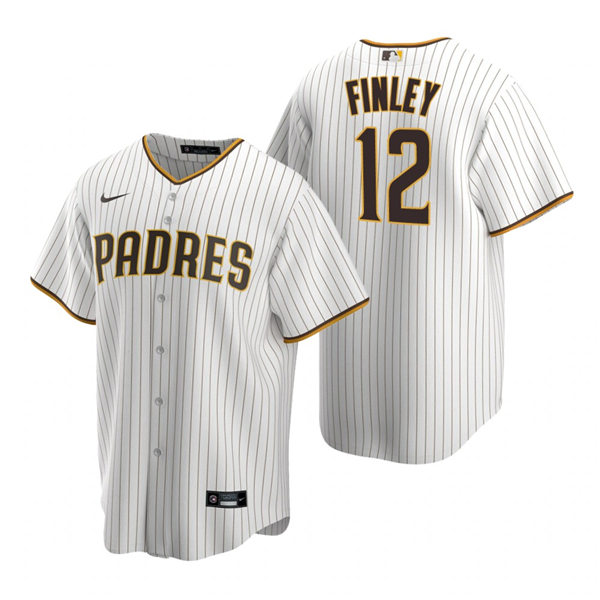 Mens San Diego Padres Retired Player #12 Steve Finley Nike White Brown Home Coo Base Stitched MLB Jersey