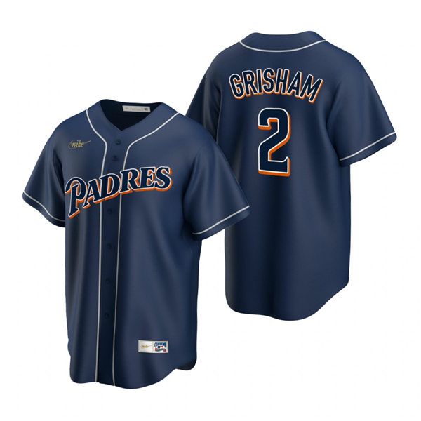 Mens San Diego Padres #2 Trent Grisham Nike Navy Cooperstown Collection Jersey