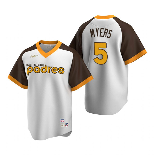 Mens San Diego Padres #5 Wil Myers Nike White Cooperstown Collection Jersey