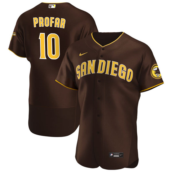 Mens San Diego Padres #10 Jurickson Profar Nike Tan Brown Alternate FlexBase Jersey