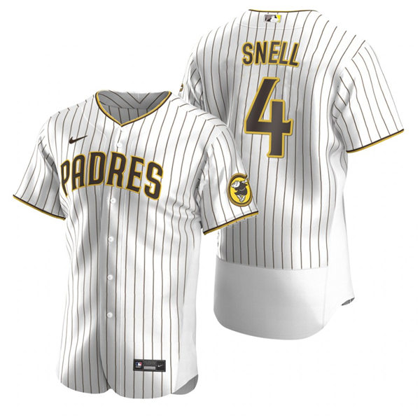 Mens San Diego Padres #4 Blake Snell Nike White Brown Home FlexBase Stitched MLB Jersey