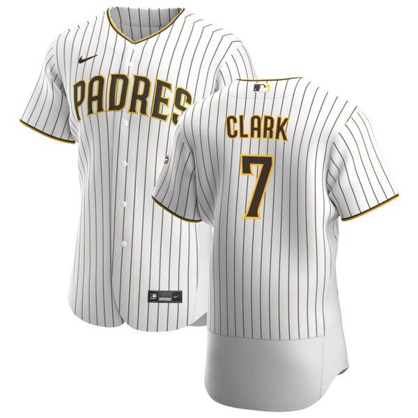 Mens San Diego Padres Retired Player #7 Tony Clark Nike White Brown Home FlexBase Stitched MLB Jersey Mens San Diego Padres Retired Player #7 Tony Clark Nike White Brown Home FlexBase Stitched MLB Jersey