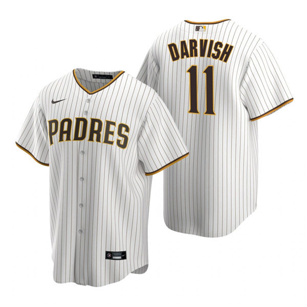 Youth San Diego Padres #11 Yu Darvish Nike White Brown Home CooBase Stitched MLB Jersey
