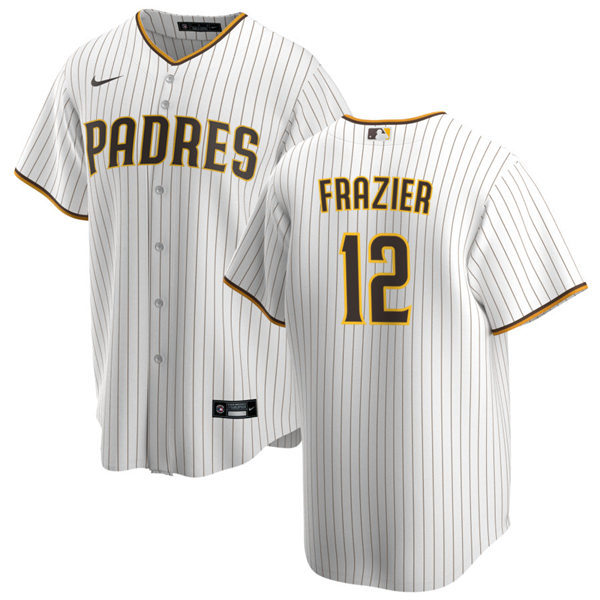 Youth San Diego Padres #12 Adam Frazier Nike White Brown Home CooBase Stitched MLB Jersey