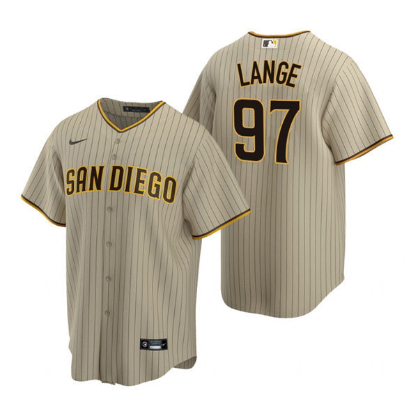 Youth San Diego Padres #97 Justin Lange Nike Tan Brown Alternate CooBase Stitched MLB Jersey
