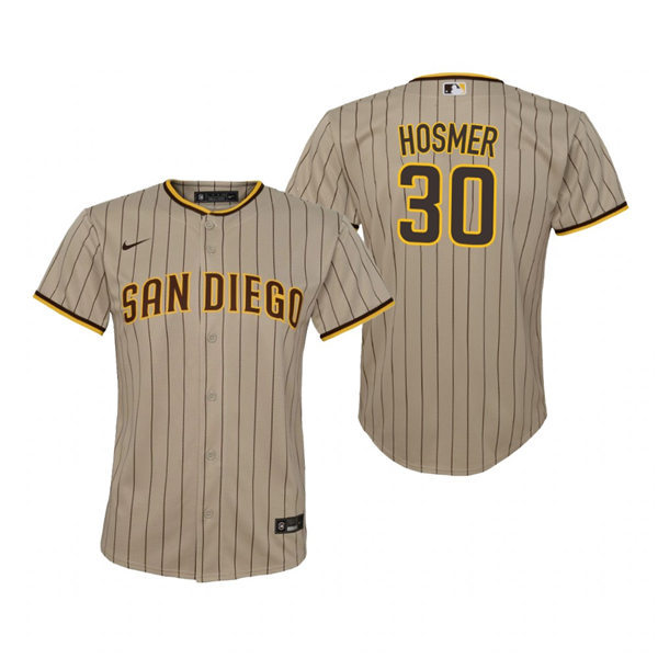 Youth San Diego Padres #30 Eric Hosmer Nike Tan Brown Alternate CooBase Stitched MLB Jersey