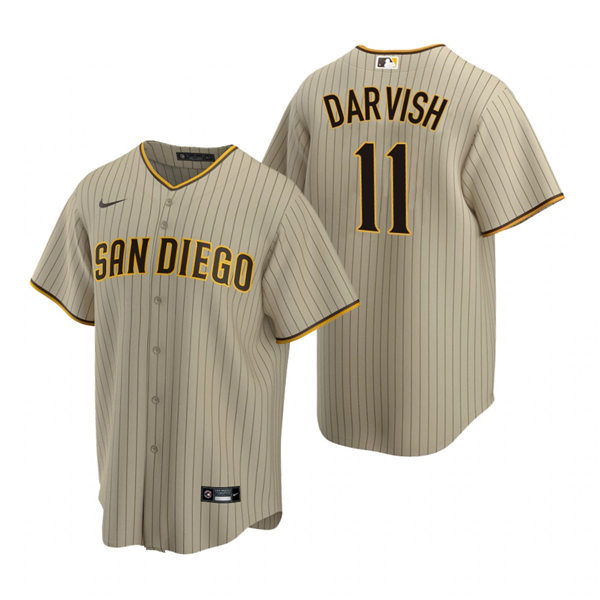 Youth San Diego Padres #11 Yu Darvish Nike Tan Brown Alternate CooBase Stitched MLB Jersey
