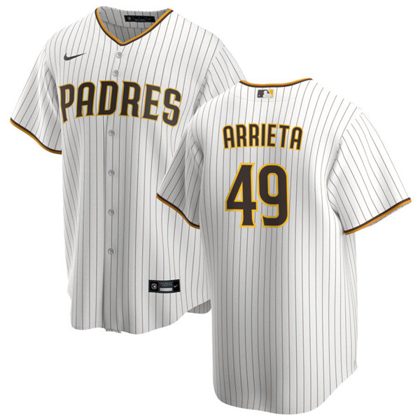 Youth San Diego Padres #49 Jake Arrieta Nike White Brown Home CooBase Stitched MLB Jersey